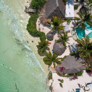 Zanzibar beach birds-eye view